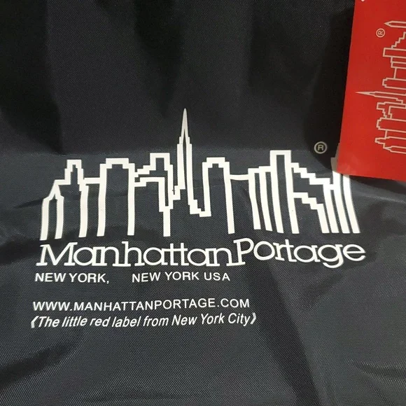 Manhattan Portage Bkack Nylon Grocery Y Shopping Tote Bag - Picture 5 of 10